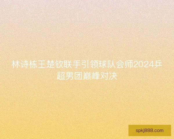 林诗栋王楚钦联手引领球队会师2024乒超男团巅峰对决